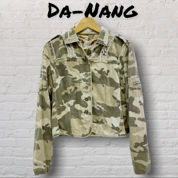Da Nang Jackets & Blazers - NWT DaNang Camo Silk Lined Utility Jacket Medium